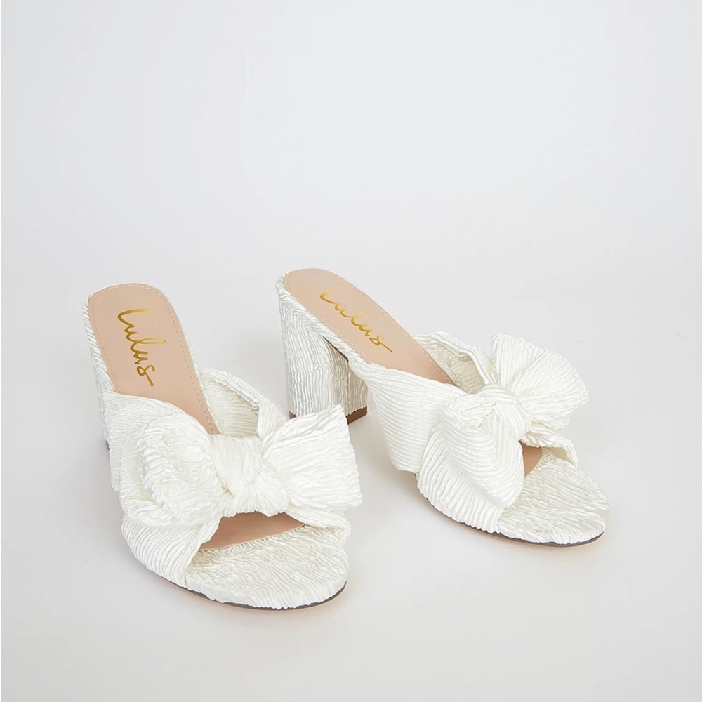 Lulus Dorothea Ivory Knotted High Heel Sandals